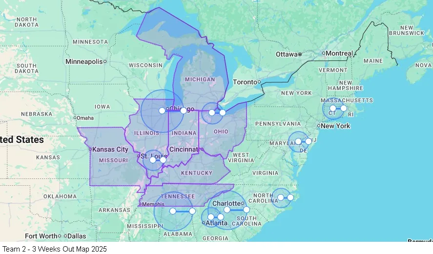 Team - 2-3 Weeks Out map