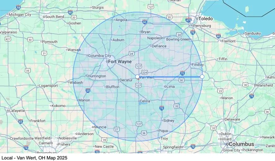 Local - Van Wert, OH map