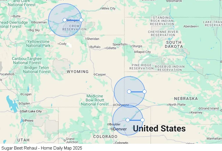Sugar Beet Rehaul - Home Daily map