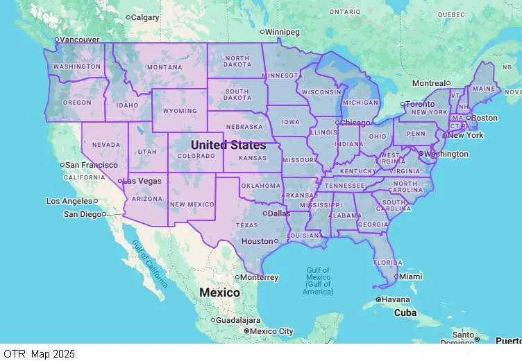 OTR - 3 Weeks Out - Flatbed map